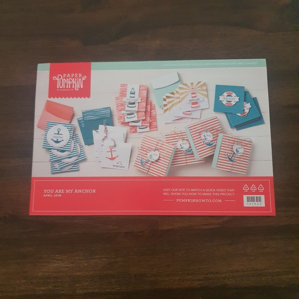 Stampin Up Paper Pumpkin You Are My Anchor April 2018 Nautical Card Making Kit - Picture 2 of 9